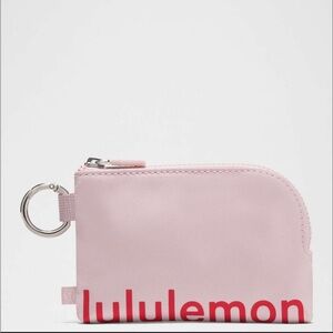 Lululemon clippable card pouch pink haze desert red OS NWT
